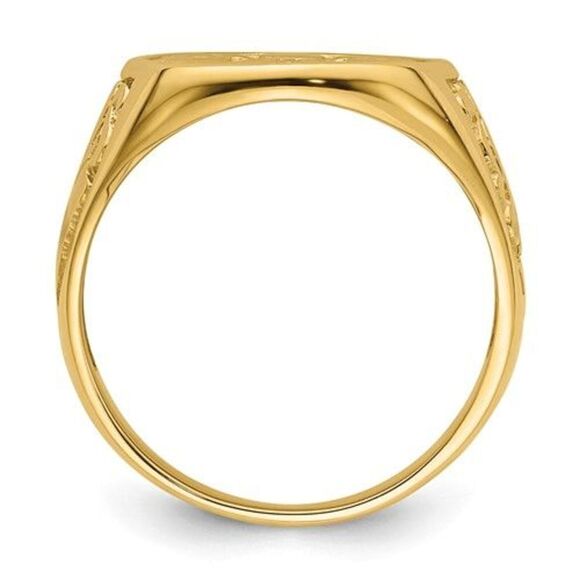 10k Men's Polished and Grooved (Not Enameled) Masonic Ring - Picture 3 of 7